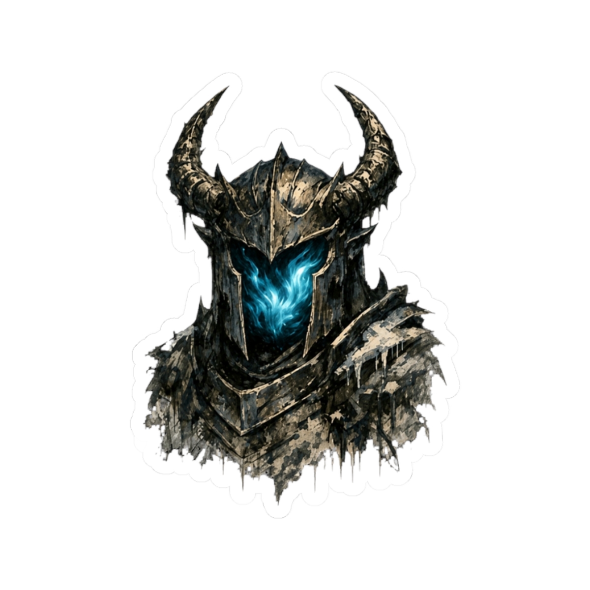 Soul-Eater Helm - Dark Fantasy Knight Sticker | Soul Eater - alternate angle 3, merchandise