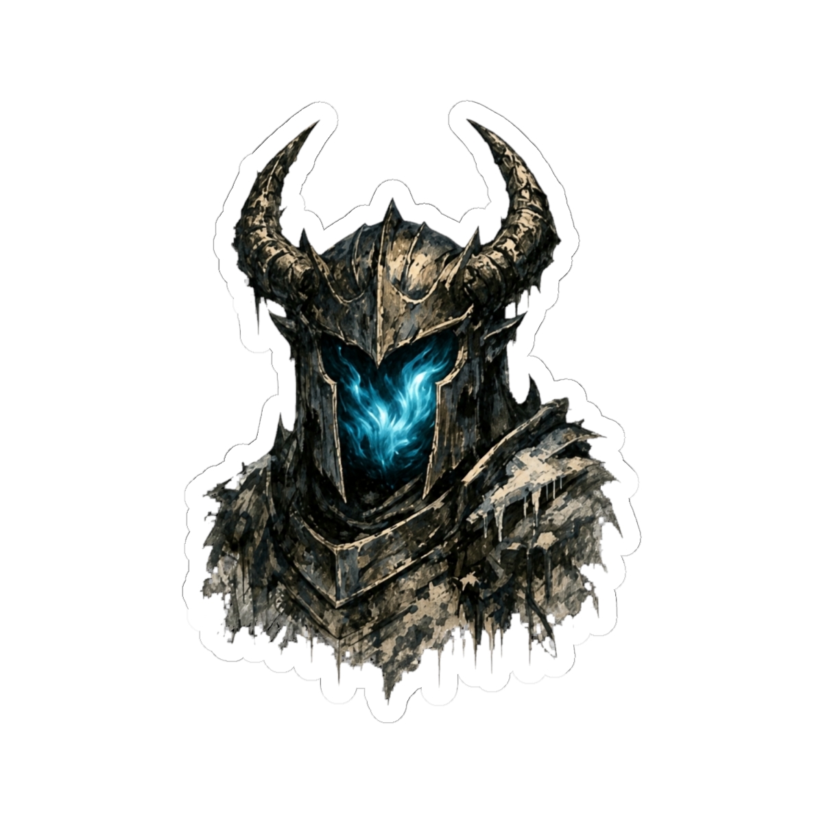Soul-Eater Helm - Dark Fantasy Knight Sticker | Soul Eater - alternate angle 1, merchandise