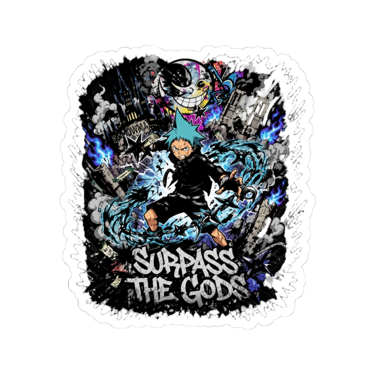 Explosive Black Star Art Sticker | Soul Eater